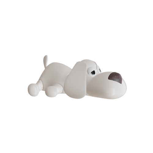 Sleeping Plush Dog 3D model