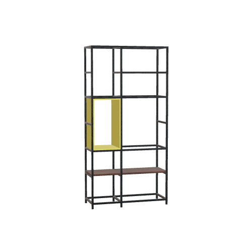 Hampton Kitaplık Sarı 3D model